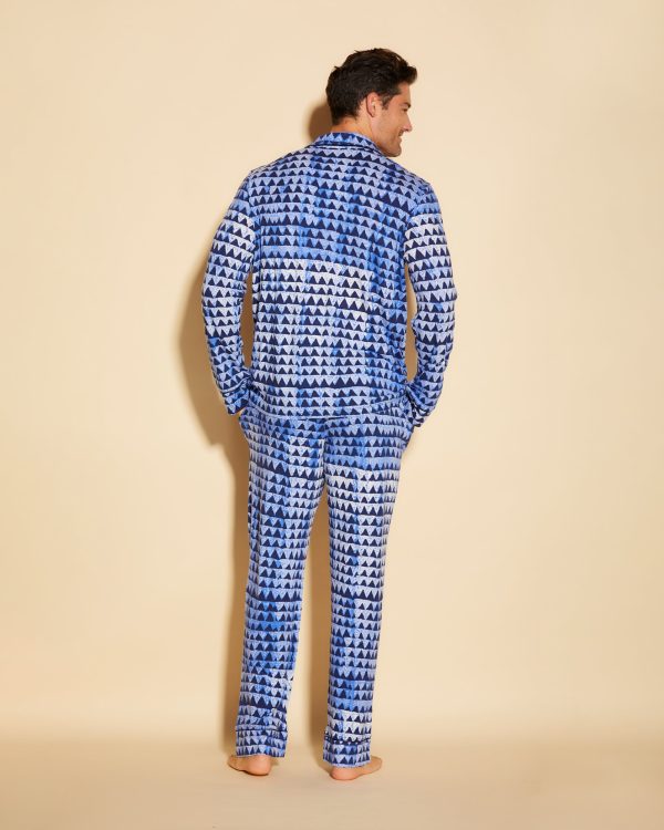 Klassisches Langärmeliges Top & Hose Pyjama-Set Für Männer Online - Image 2