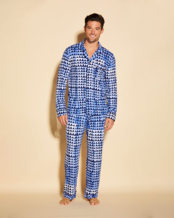 Klassisches Langärmeliges Top & Hose Pyjama-Set Für Männer Online