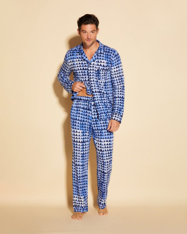 Klassisches Langärmeliges Top & Hose Pyjama-Set Für Männer Online - Image 3