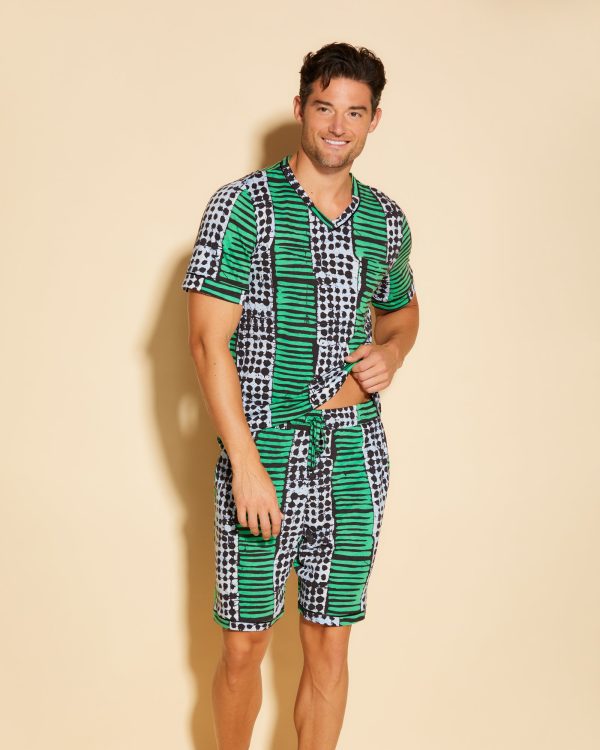 Pigiama Da Uomo Con Top  Maniche Corte E Pantaloncini Online Sale - Image 3