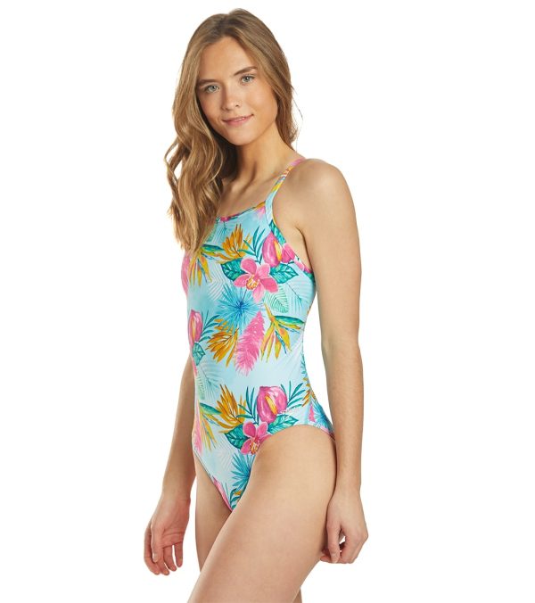Speedo Women s Print Propel Back One Piece Swimsuit For Sale - Image 5