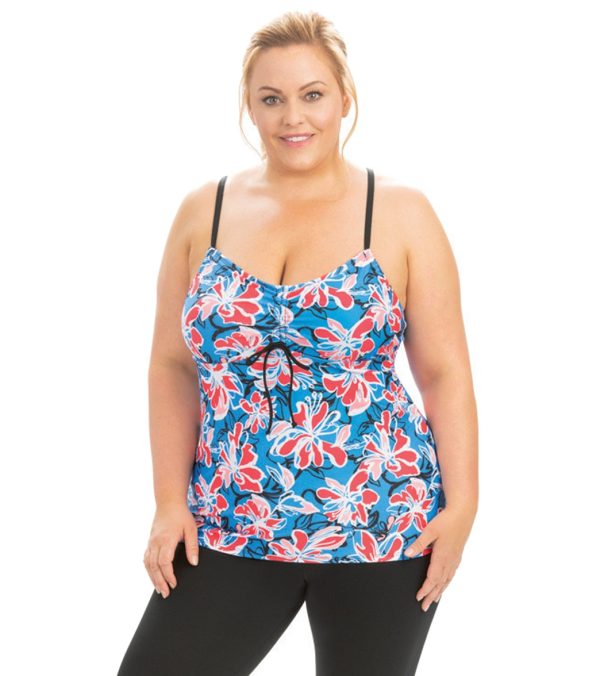 Dolfin Aquashape Women s Wildflowers Tie Front Tankini Top Online Sale - Image 5