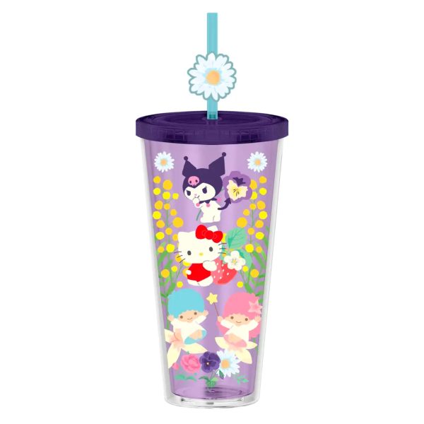 Sanrio 24oz. Plastic Cold Cup w  Lid and Topper Straw Supply