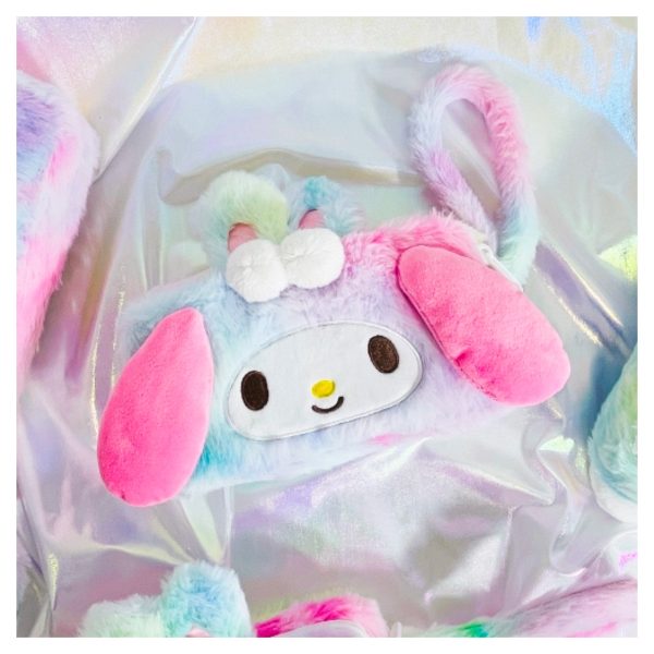 Sanrio Fluffy Rainbow Double Pouch - My Melody Fashion