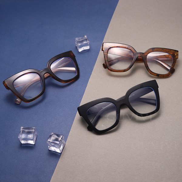 Cat Eye Square Optical Anti Blue Glasses Frames Computer Spectacles Classic Women Men Glasses Frame With Lenses For Discount - Image 5
