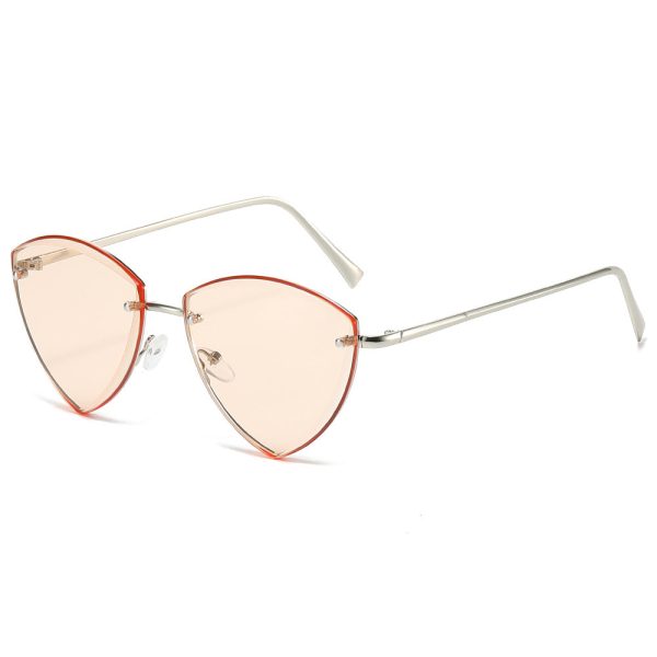 New personalized geometric sunglasses European and American metal small frame triangular frameless trimmed hip-hop sunglasses Discount - Image 4