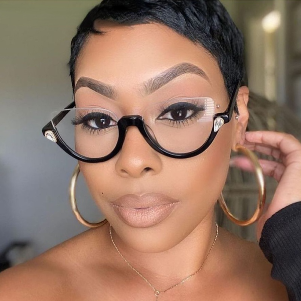 Transparent Cat Eye Prescription Glasses Frame Eyewear Glasses Optical Spectacle Diamond Clear Lens Eyeglasses Supply - Image 2