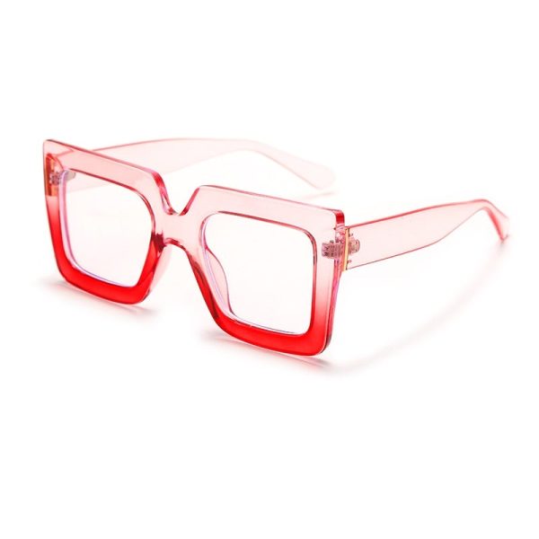Vintage Oversize Square Glasses Women Men Big Frame Glasses For Female Gradient Spectacles Frame Punk Clear Lens Optical Eyewear Discount - Image 5