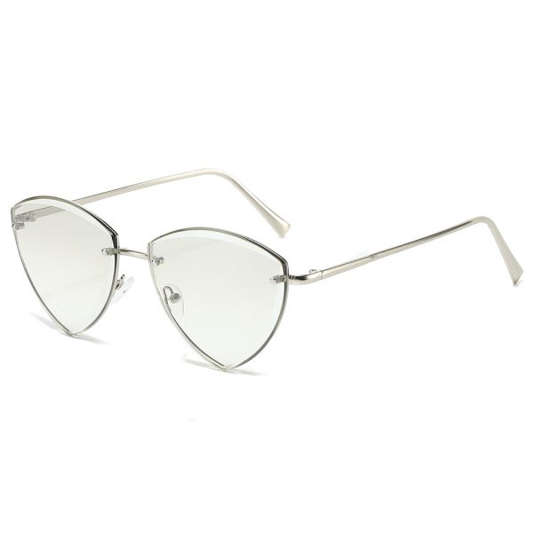 New personalized geometric sunglasses European and American metal small frame triangular frameless trimmed hip-hop sunglasses Discount - Image 2
