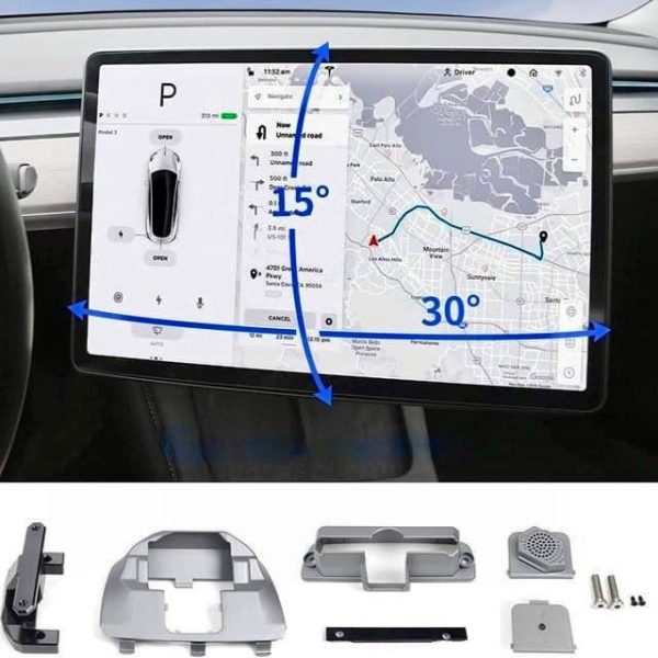 Model 3 & Y 4 Way Adjustable Swiveling Display Mount Kit (Version 2.0) - Dual Axis Turning For Discount - Image 3