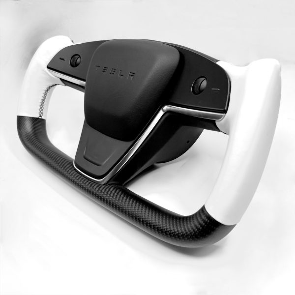 2021-2023 | Model S & X Yoke Heated Steering Wheel - Real Molded Carbon Fiber Sale - Image 2